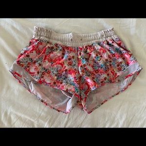 Floral lululemon shorts